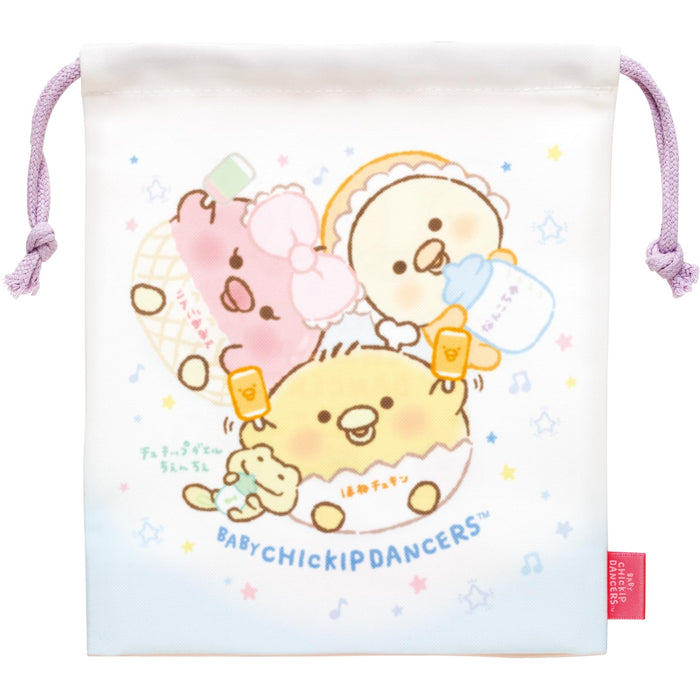 San-X Chikip Dancers Baby Chikip Drawstring Bag with Gusset H210 x W180 x D70mm