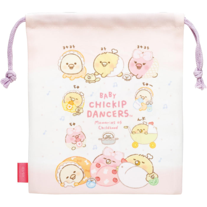 San-X Chikip Dancers Baby Chikip Drawstring Bag with Gusset H210 x W180 x D70mm