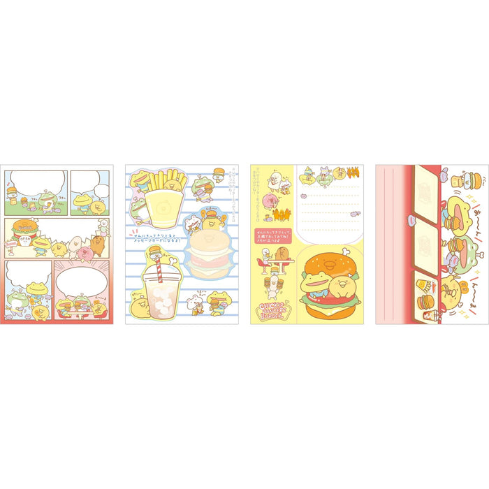 San-X Chikip Dancers Uma Uma Burger Play Memo H14,8 x B10,5 x T0,8 cm