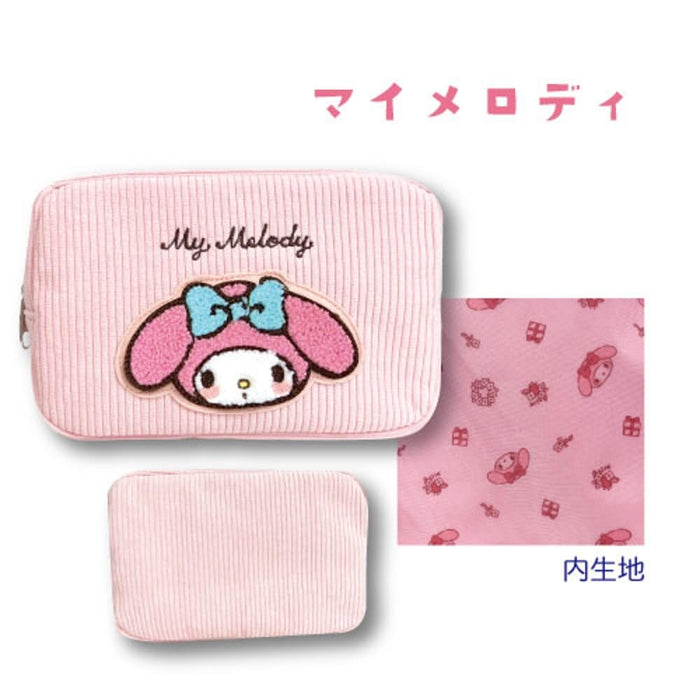 San-X Hatayama Shoji Multi-Pouch Corduroy My Melody 12x18x7Cm