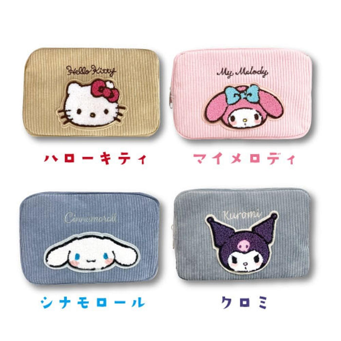 San-X Hatayama Shoji Multi-Pouch Corduroy My Melody 12x18x7Cm