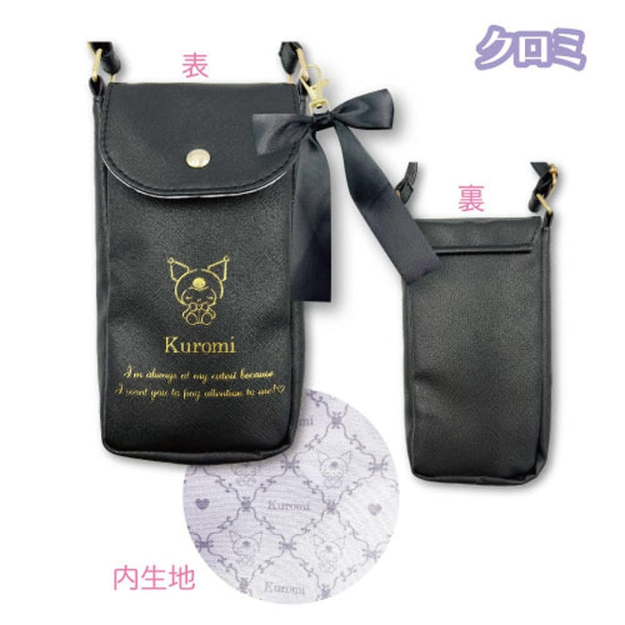 Pochette bandoulière pour smartphone San-X Kuromi Girly H19 x L10 x P3Cm