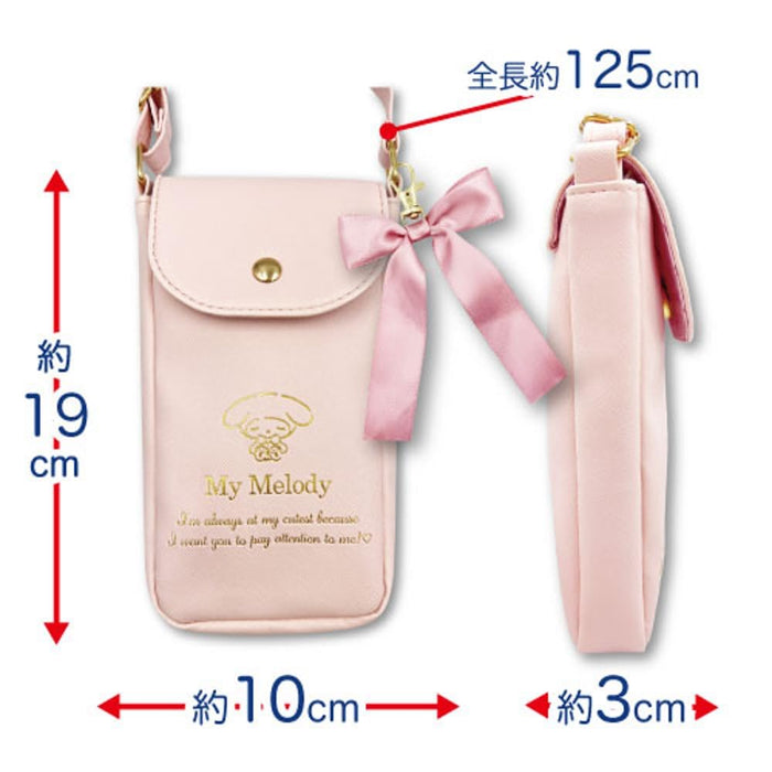 Pochette bandoulière pour smartphone San-X Kuromi Girly H19 x L10 x P3Cm