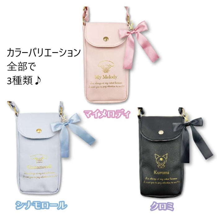 Pochette bandoulière pour smartphone San-X Kuromi Girly H19 x L10 x P3Cm