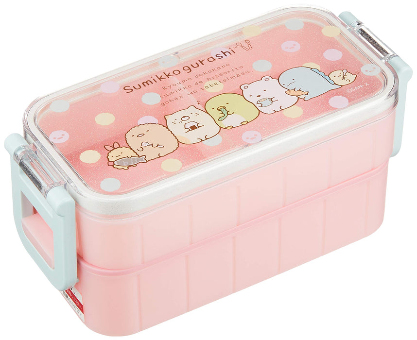 San-X Sumikko Gurashi 2-stöckige Lunchbox mit verschließbaren Essstäbchen Ky41101