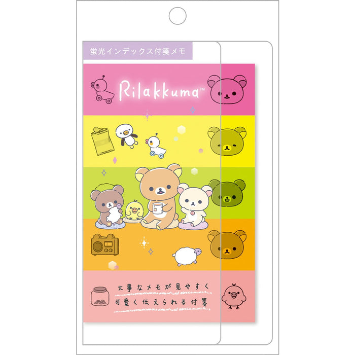 San-X Rilakkuma Fluorescent Index Sticky Notes MH17501 Stationery Set