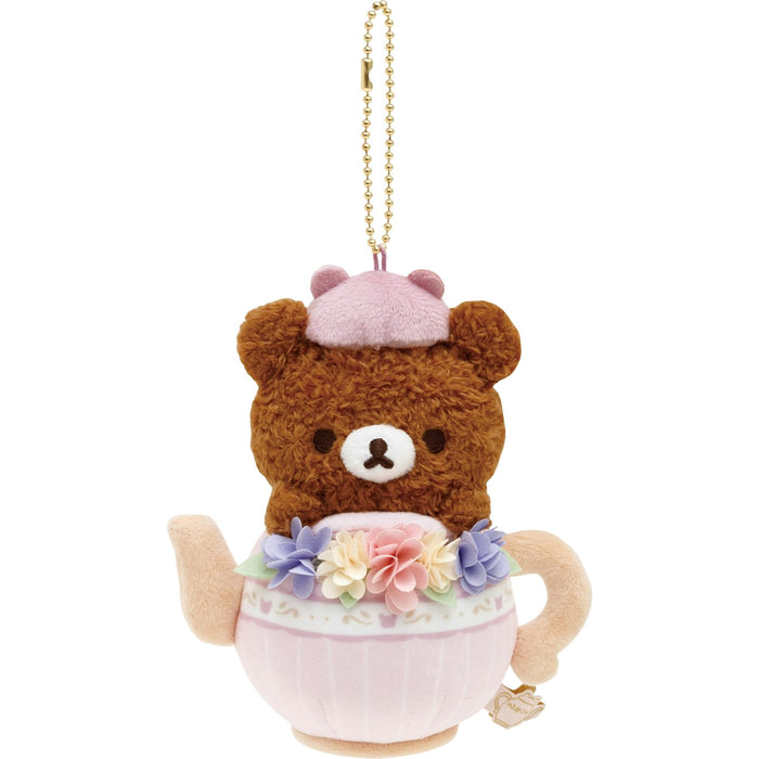 San-X Rilakkuma Korikogu Flower Tea Time Hanging Plush Toy Chairoikoguma Mo43801