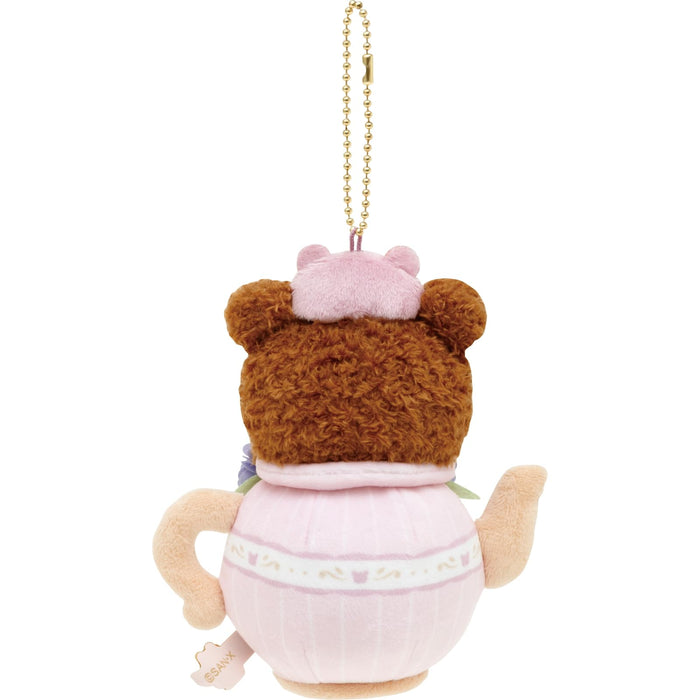 San-X Rilakkuma Korikogu Flower Tea Time Hanging Plush Toy Chairoikoguma Mo43801