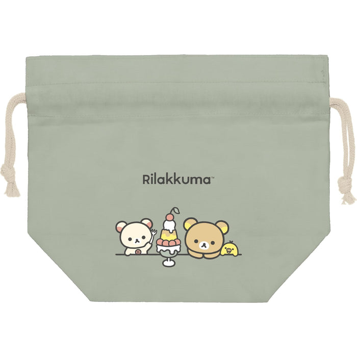 San-X Rilakkuma Lunch Drawstring Bag CA49001 Durable Cotton Tote