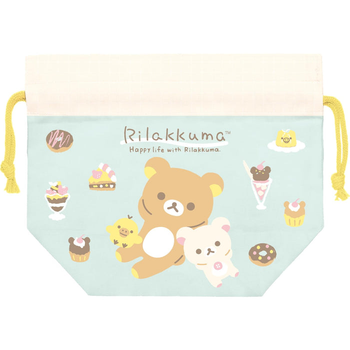 San-X Rilakkuma Lunch Drawstring Bag CA49002 for Kids and Adults