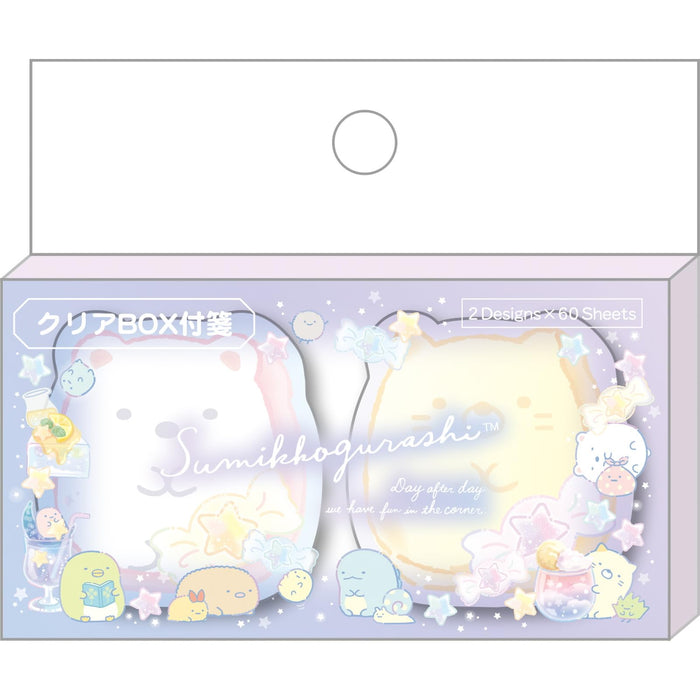 San-X Sumikko Gurashi Boîte transparente Notes autocollantes 100 feuilles MH20803