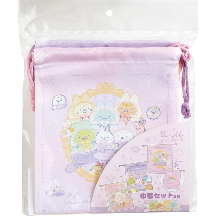 Ensemble de sacs à cordon San-X Sumikko Gurashi CA51802 - Durable et élégant