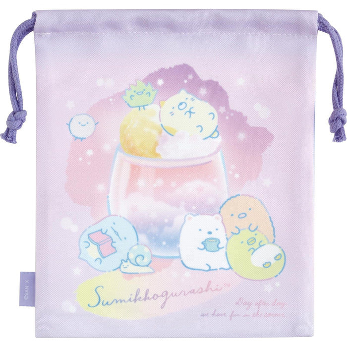 San-X Sumikko Gurashi Gusseted Drawstring Bag Ca51702 for Kids and Adults