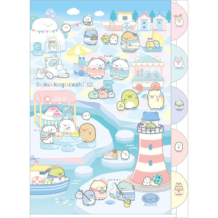 San-X Sumikko Gurashi Indexhalter, 5 Taschen, Fa11303, robuster Organizer