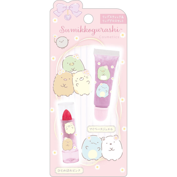 San-X Sumikko Gurashi Lipstick & Lip Gloss Set Love At First Sight Pink Jewel