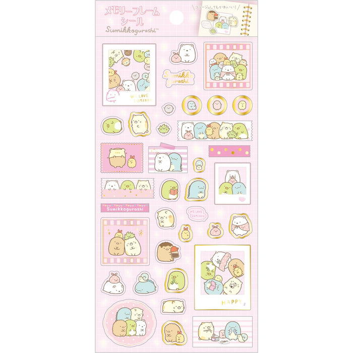 San-X Sumikko Gurashi Memory Frame Sticker Pink 17.5x9cm Se61204