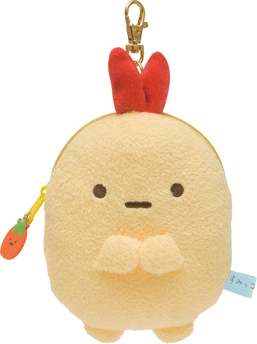 San-X Sumikko Gurashi Plush Fried Shrimp Tail Pass Case H14.5 x W11.5 x D4.5cm