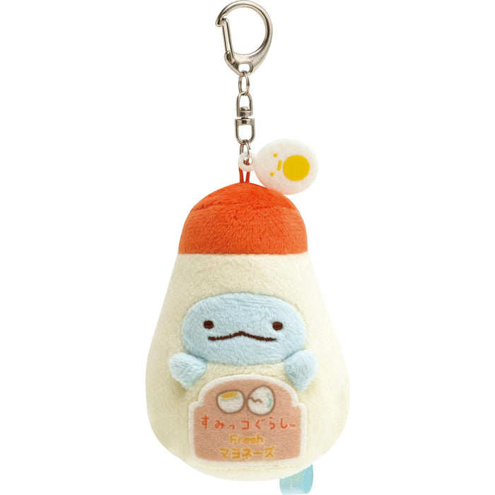 San-X Sumikko Gurashi Sumikko Market Plüschtier zum Aufhängen, Eidechse, Mayonnaise, H9 x B6 x T5 cm