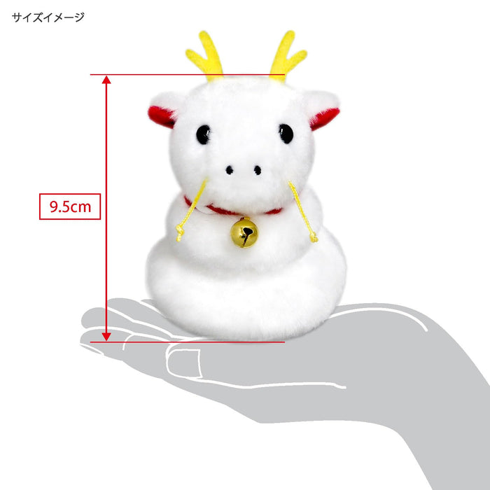 Sanei Boeki 2024 Chinese Zodiac White Tatsumochi Plush Toy 6.5 x 8.5 x 9.5 cm