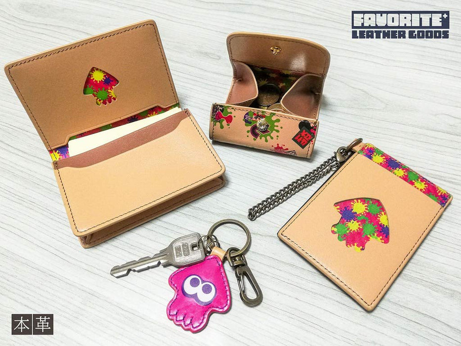 Porte-cartes de visite en cuir véritable Sanei Boeki - Thème Splatoon2