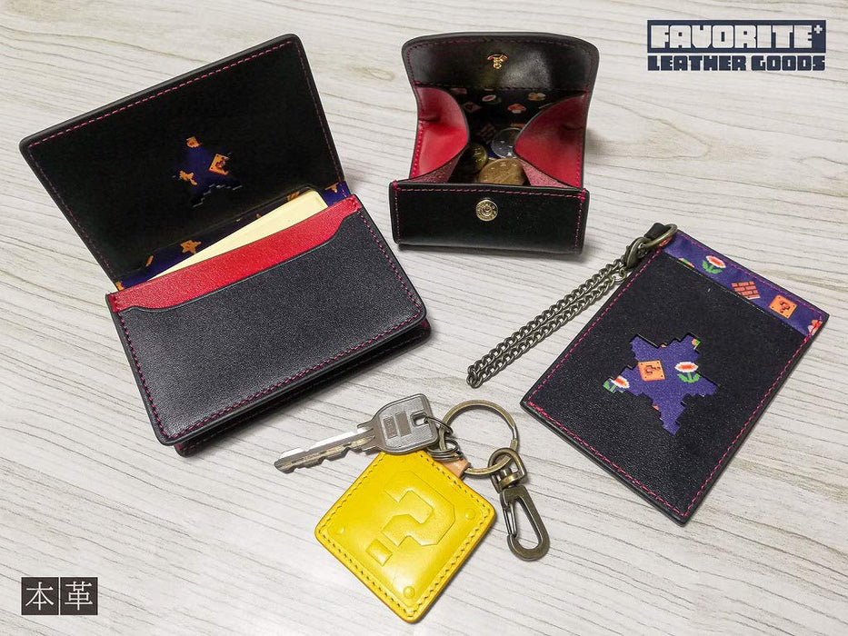 Sanei Boeki Genuine Leather Business Card Holder Super Mario 8cm Leather Goods