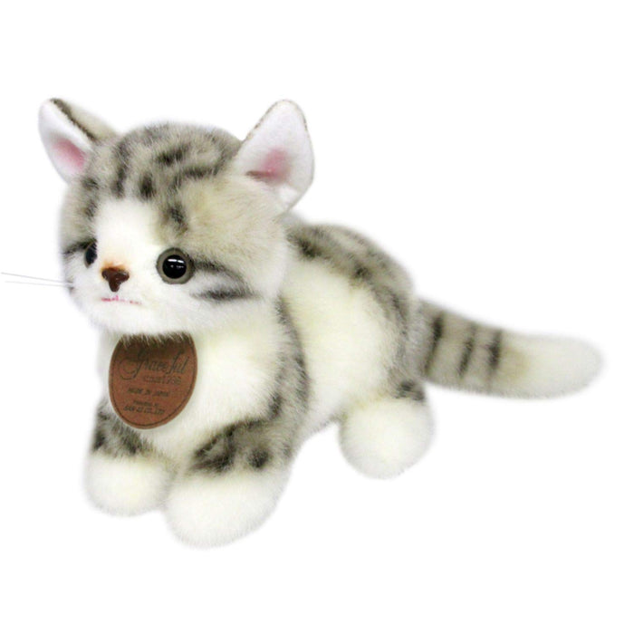 Peluche debout Sanei Boeki Graceful Cat Miiya Gray 21 cm Fabriqué au Japon