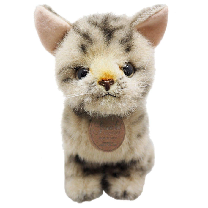 Peluche chat gracieux Sanei Boeki American Shorthair marron 20,5 cm fabriqué au Japon