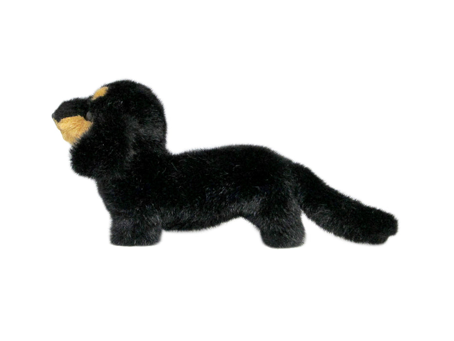 Sanei Boeki Dachshund Plush Toy - Black & Tan 26cm Standing Made in Japan