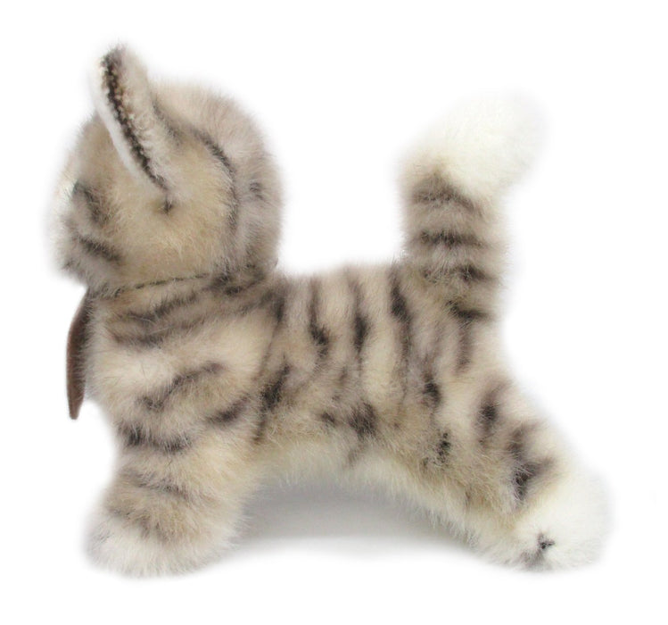 Sanei Boeki Graceful Reproduction Kitten Miiya Grey Plush Toy 15cm Made in Japan