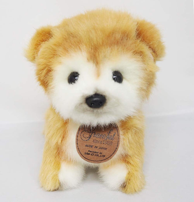 Peluche chien Akita de la série Graceful Puppy de Sanei Boeki, 17 cm, fabriquée au Japon