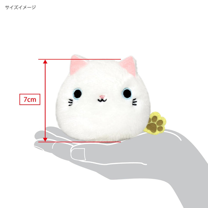 Sanei Boeki Nekodango White Plush Toy 9x8x7cm