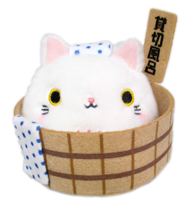 Peluche Sanei Boeki Nekodango Baignoire privée 8x8x3,5cm