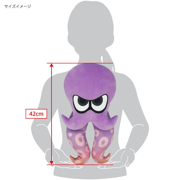 Peluche pieuvre Splatoon 3 de Sanei Boeki Violet W20 D11 H42Cm