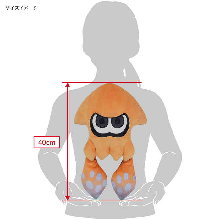 Sanei Boeki Splatoon 3 Squid M Orange Plush Toy 26x11x40cm