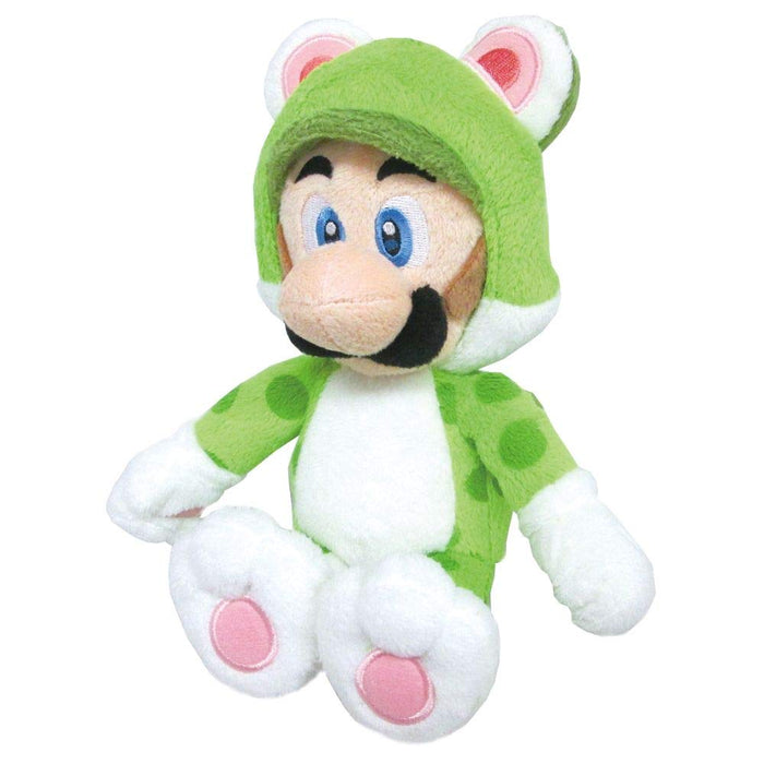 Sanei Boeki Super Mario 3D World Neko Luigi Plüschtier, 18 cm Sitzhöhe