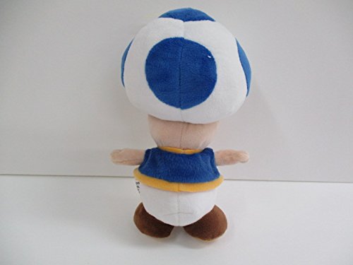 Sanei Boeki Super Mario All Star Blue Toad Plush Toy 20cm AC31