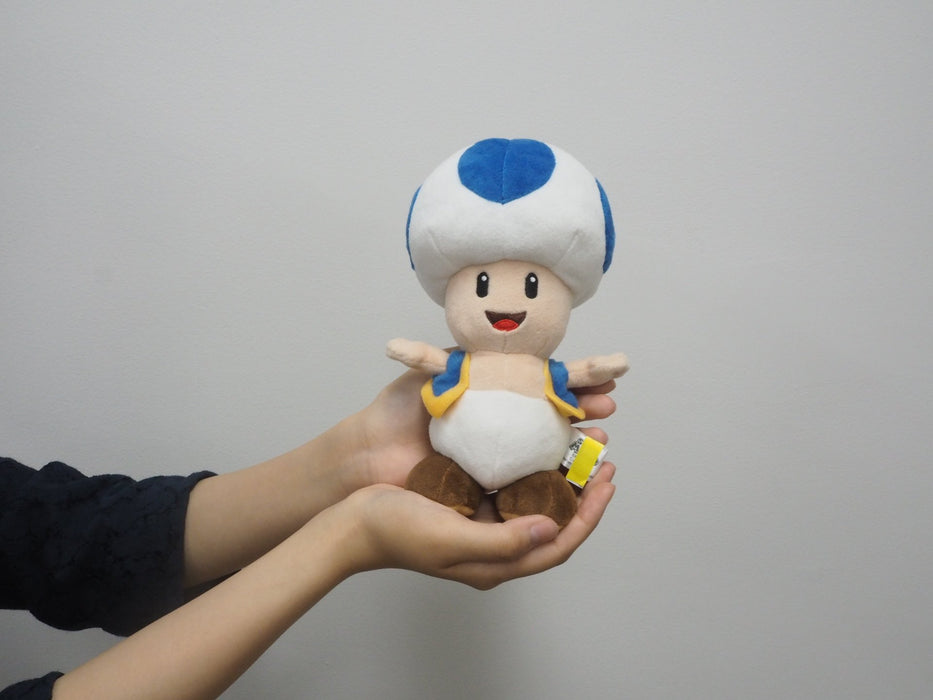 Sanei Boeki Super Mario All Star Blue Toad Plush Toy 20cm AC31