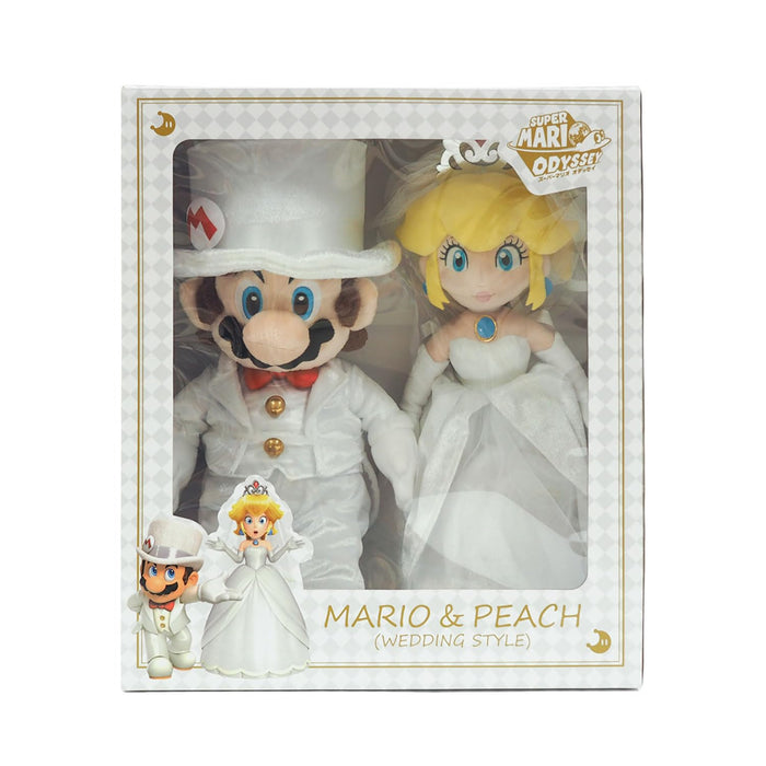 Sanei Boeki Super Mario Odyssey Ensemble de mariage Mario et Peach Peluche 34,5x18x40cm