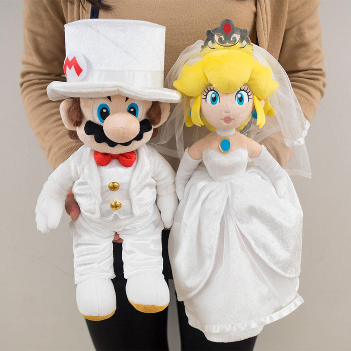 Sanei Boeki Super Mario Odyssey Ensemble de mariage Mario et Peach Peluche 34,5x18x40cm