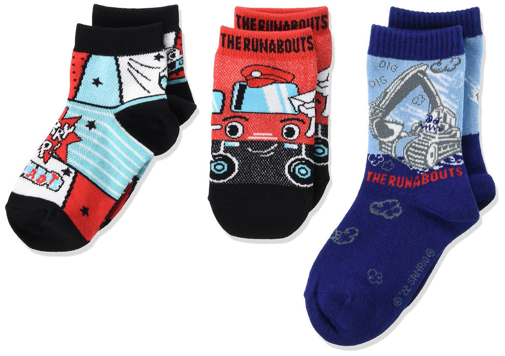 Sanrio Jungen-Charakter-Socken, 3er-Set, gemischte Farben, passend für 14–19 cm