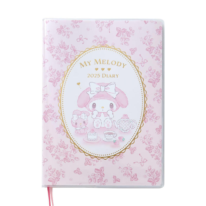 Agenda Sanrio My Melody 2025 B6 avec autocollants de planning et marque-page