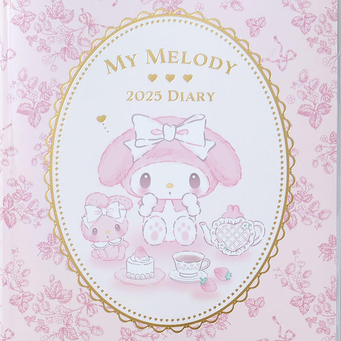 Agenda Sanrio My Melody 2025 B6 avec autocollants de planning et marque-page