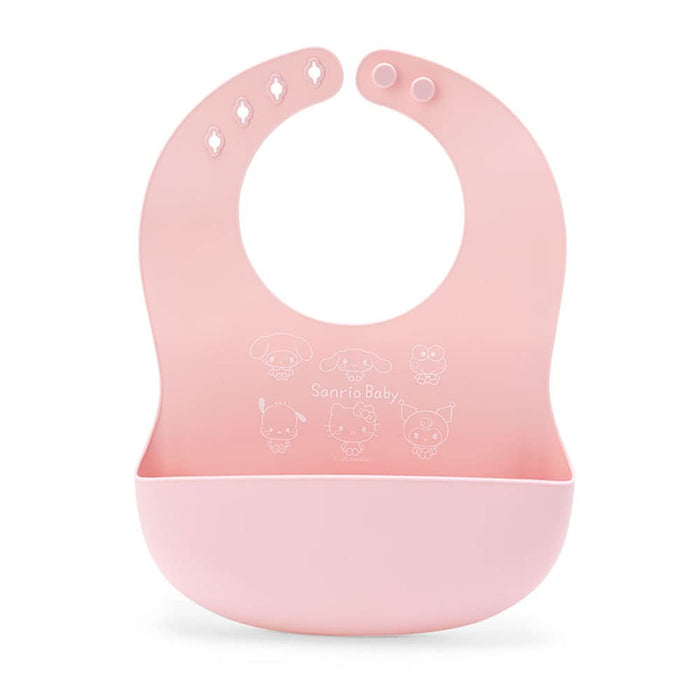 Bavoir en silicone pour bébé Sanrio pour les repas Personnages Sanrio Facile à nettoyer Réglable