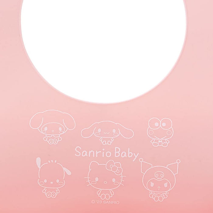 Bavoir en silicone pour bébé Sanrio pour les repas Personnages Sanrio Facile à nettoyer Réglable