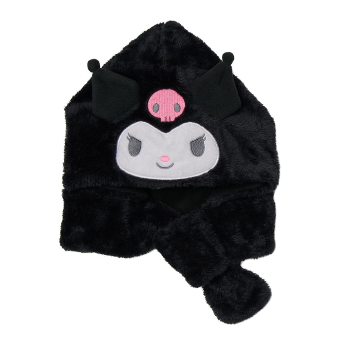 Sanrio Kids Black Hooded Neck Warmer with Pattern