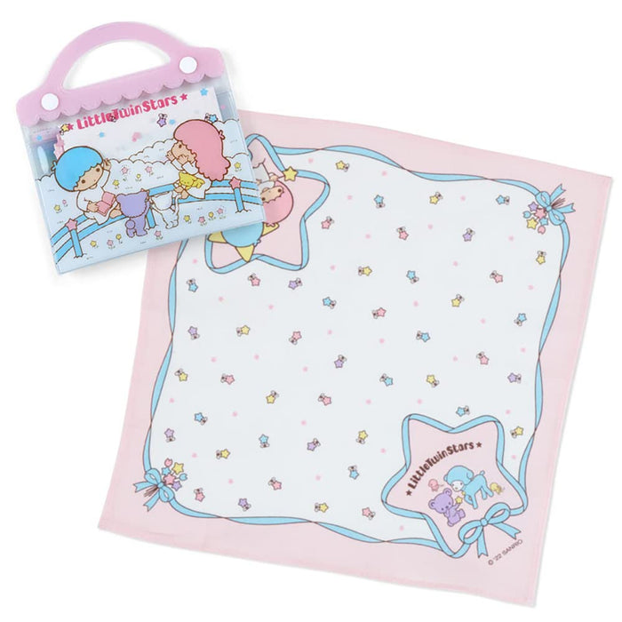 Sanrio Little Twin Stars Case & Handkerchief Set - 13.5x1x13.7 cm