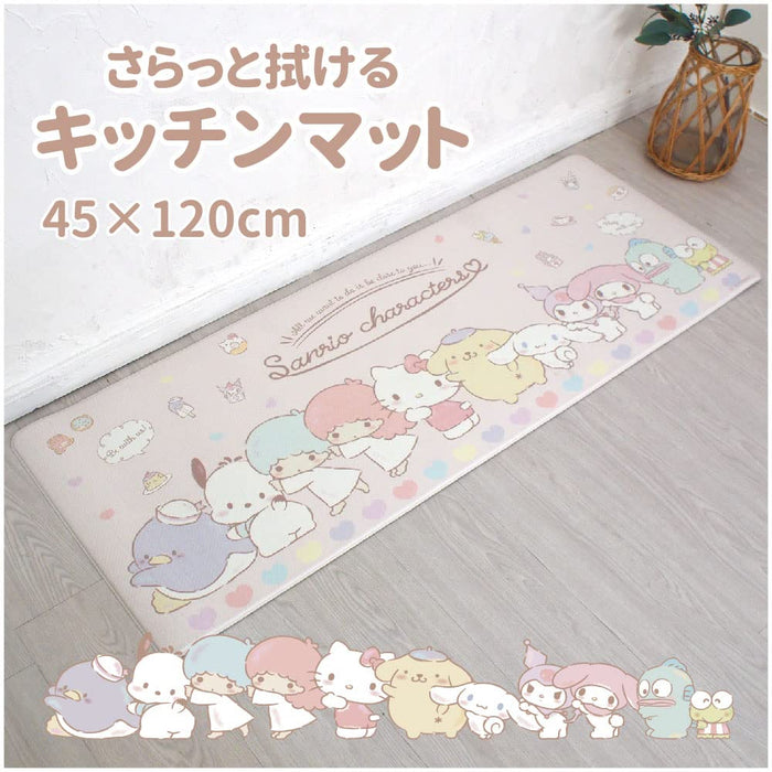 Sanrio Characters PVC Kitchen Mat 45x120cm Water Repellent & Antibacterial