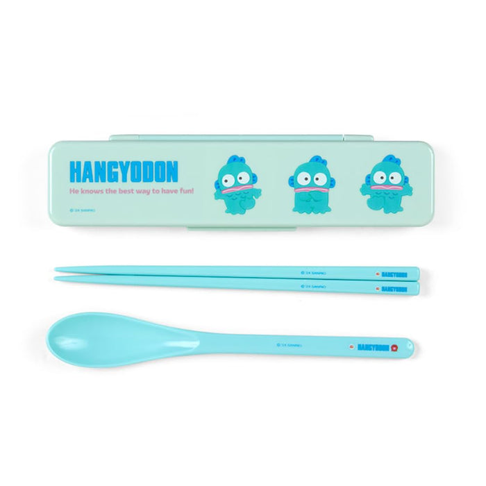 Sanrio Hangyodon Chopsticks and Spoon Set - 18.8cm New Life Lunch Goods