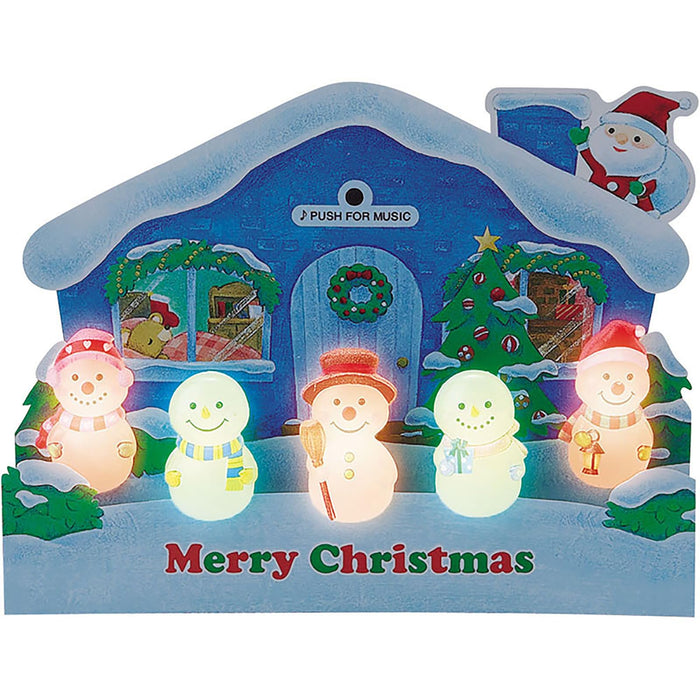 Sanrio Christmas Card with 3D Snowmen - Plays 3 Song Medley - Holiday Greeting