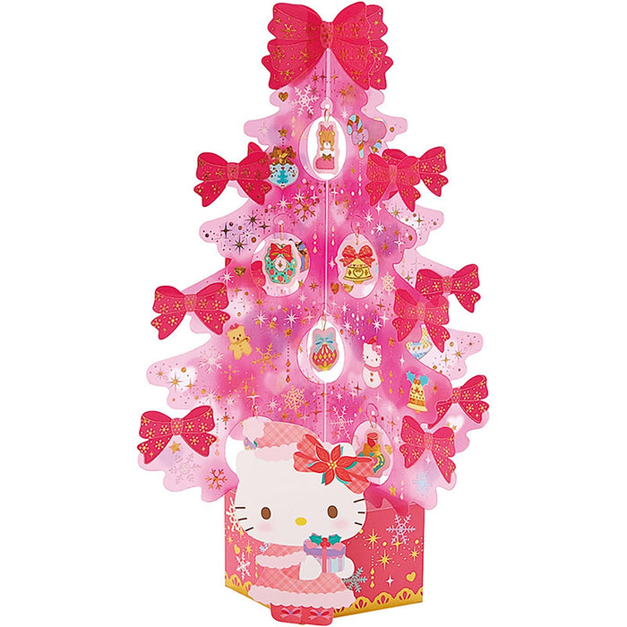 Sanrio Hello Kitty Weihnachtsgrußkarte mit rosa Baum – transparentes Material